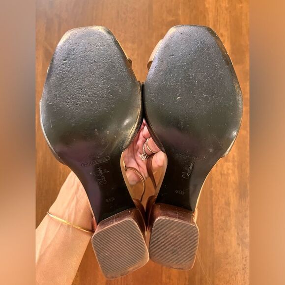 Cole Haan NikeAir Leather T-Strap Heels Metallic Gold Copper Bronze 8.5 Classic - Picture 5 of 6